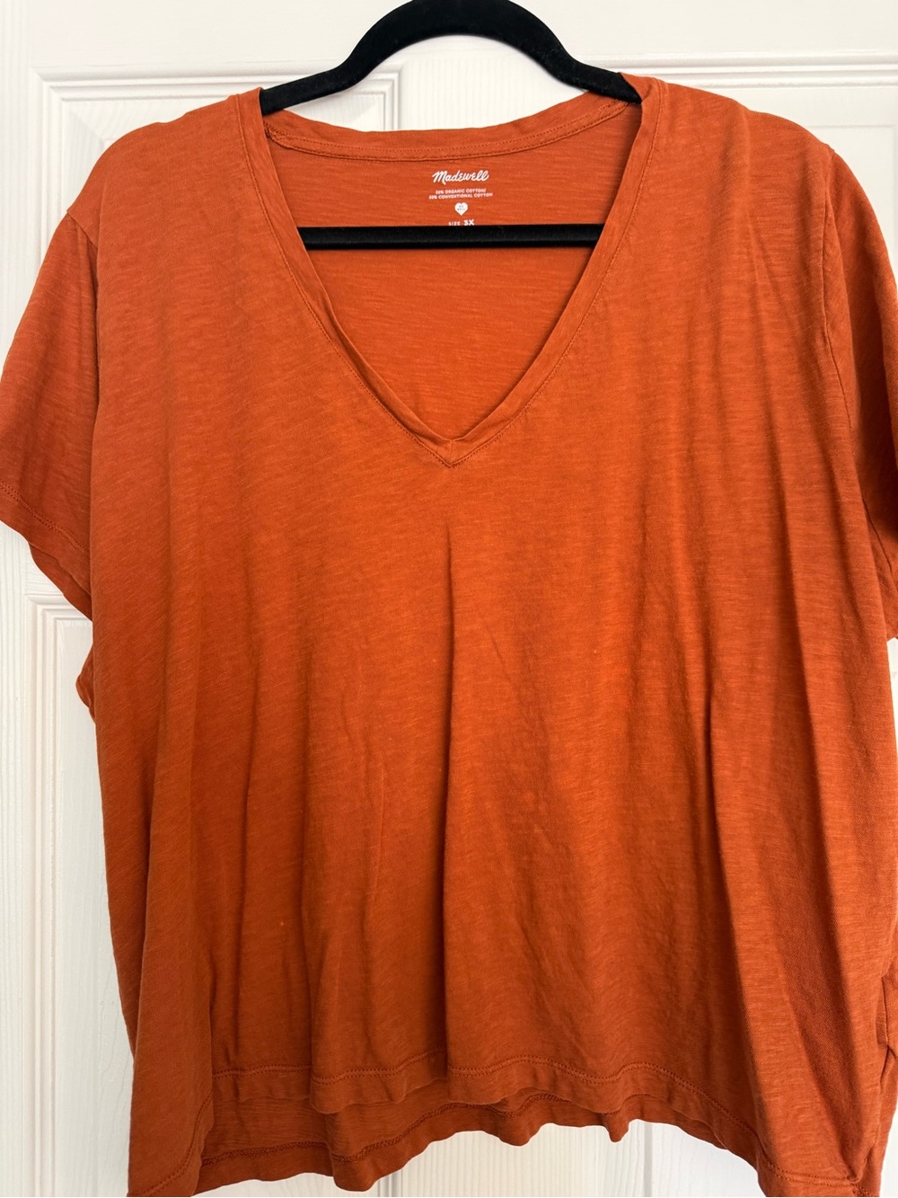 Madewell Relaxed V-Neck Tee in Burnt Orange
